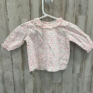 Kissy Kissy Baby Floral Dress Top Ruffle Pink 100% Cotton Baby Girl Size 0-3M